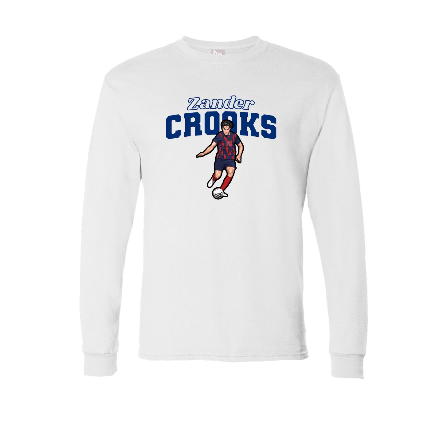 Long Sleeve Tee — Name Arch in White