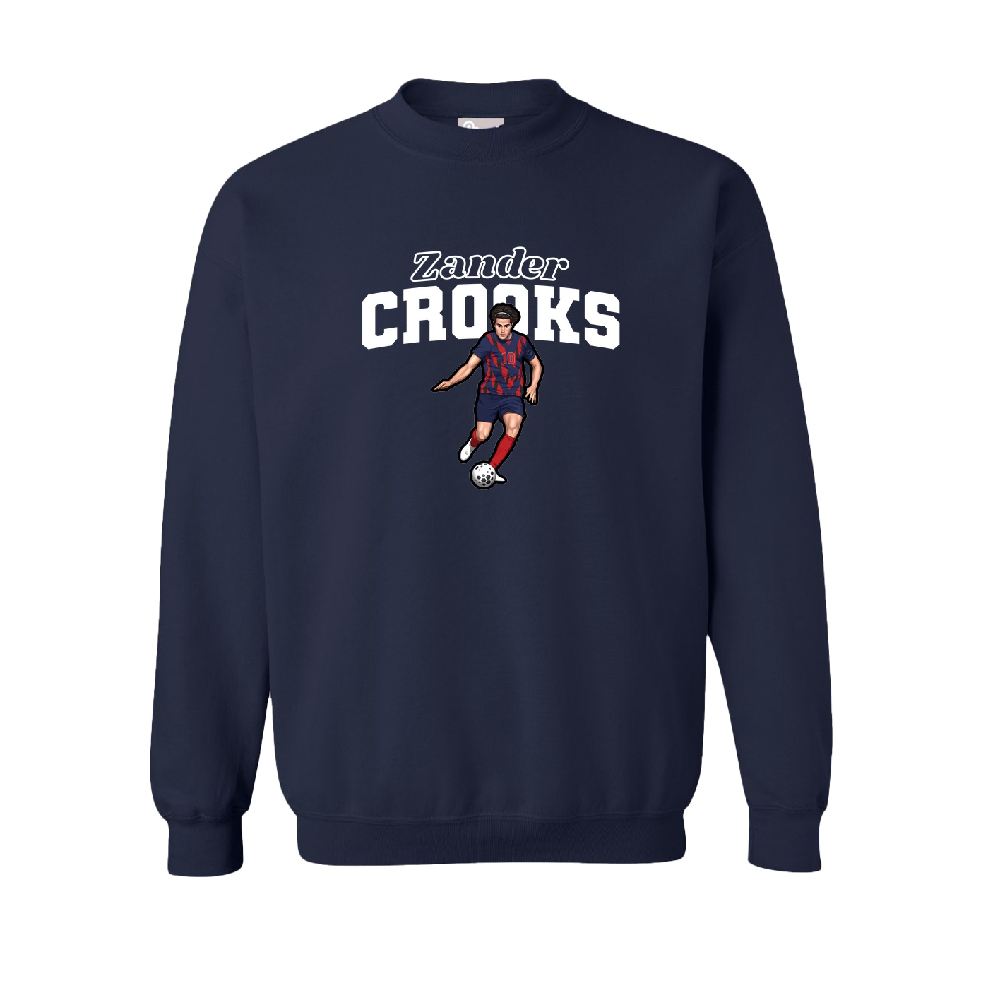 Fleece Crew — Name Arch in Navy