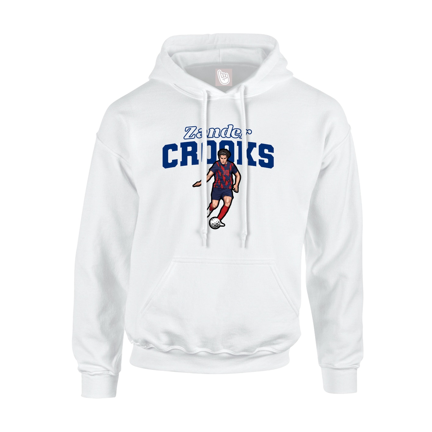 Youth Hoodie — Name Arch in White