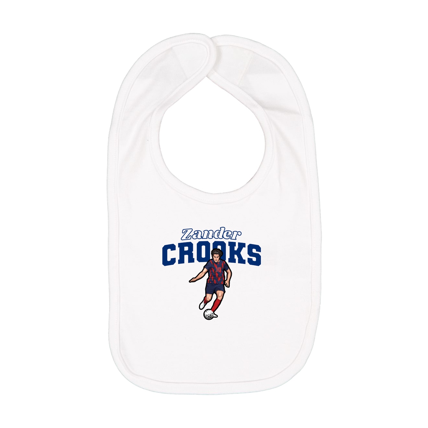 Infant Bib — Name Arch in White