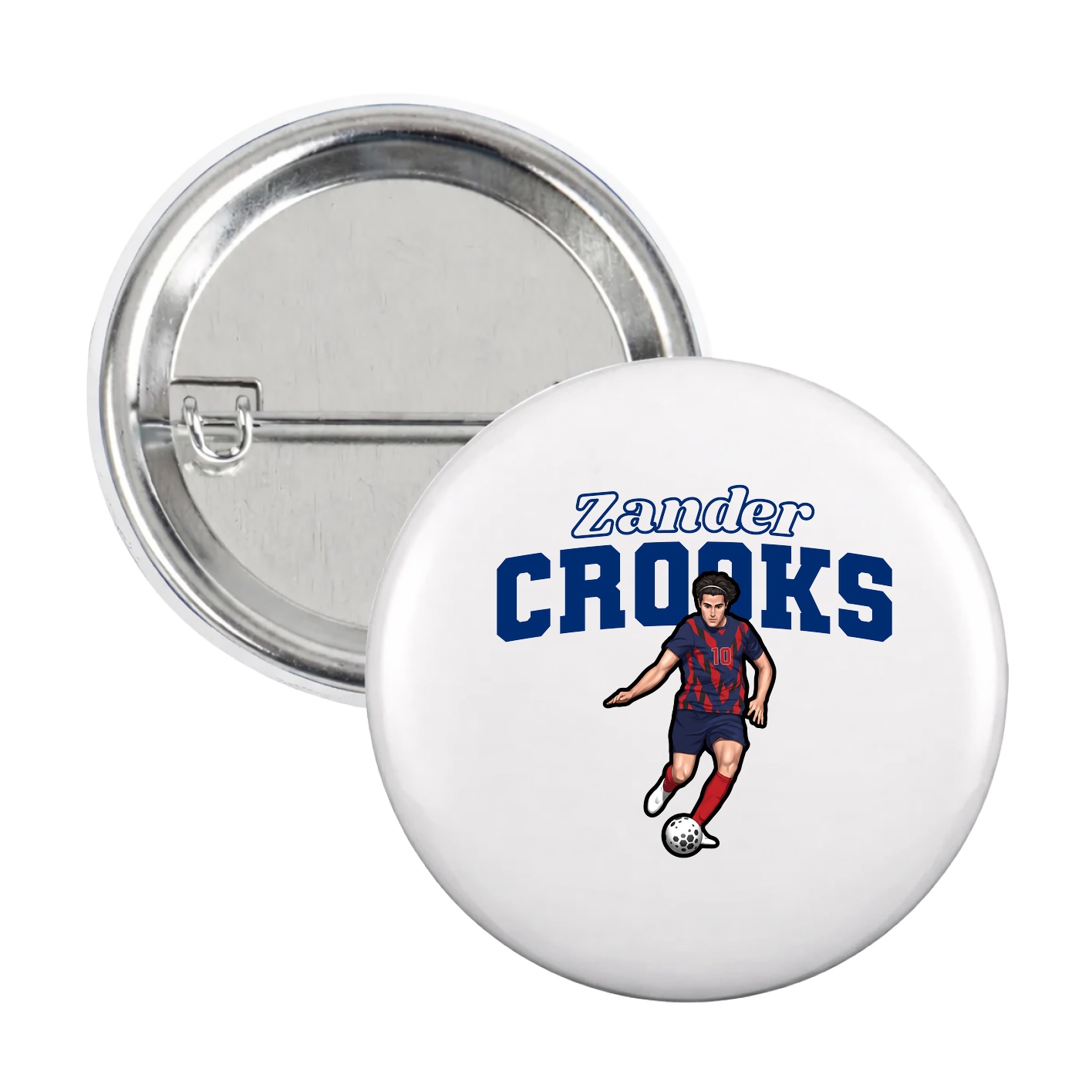 Game Day Button — Name Arch in White