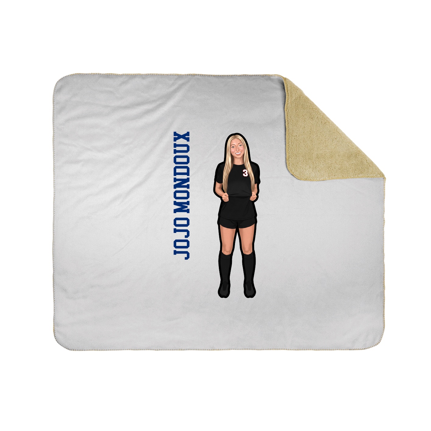 Throw Blanket — Name Vertical in White