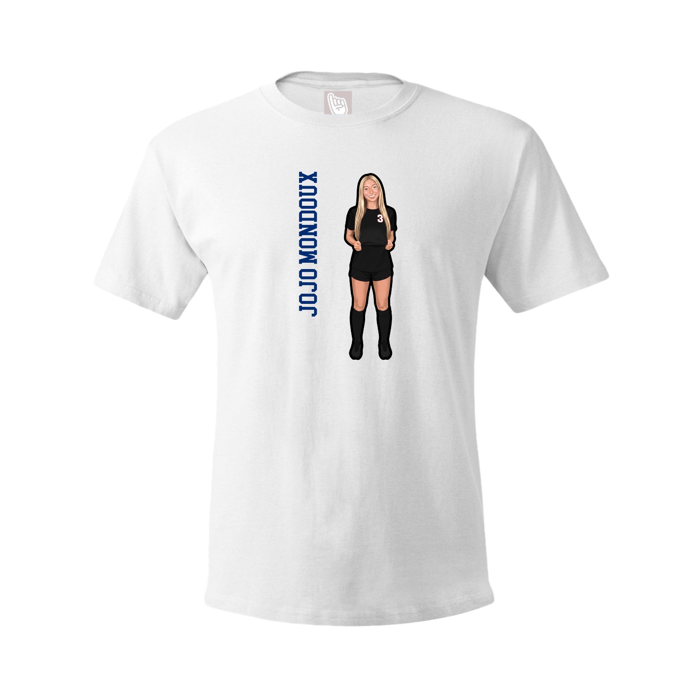 Tee — Name Vertical in White