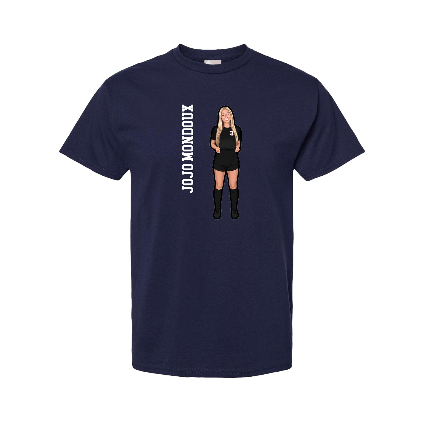 Youth Tee — Name Vertical in Navy