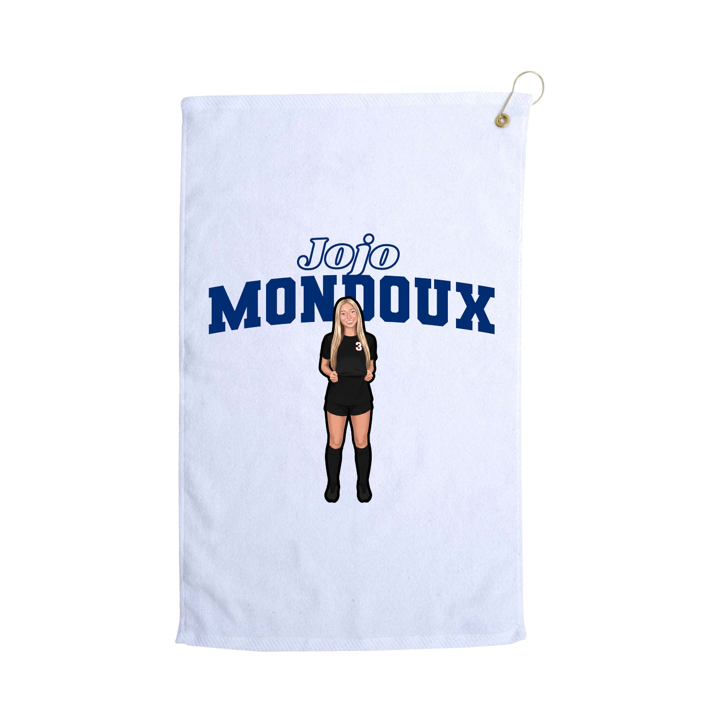 Golf Towel — Name Arch in White
