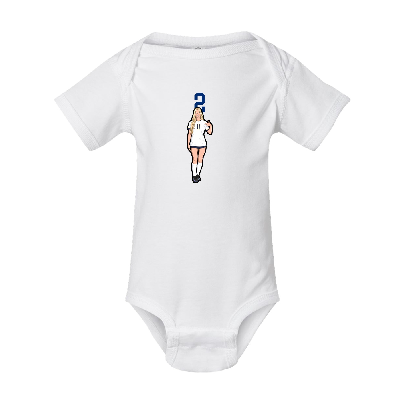 Baby Onesie — Number Top in White
