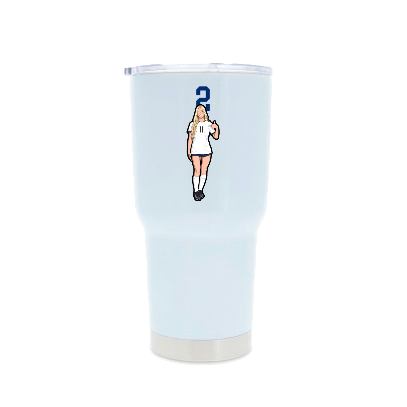 30oz Stainless Steel Tumbler — Number Top in White