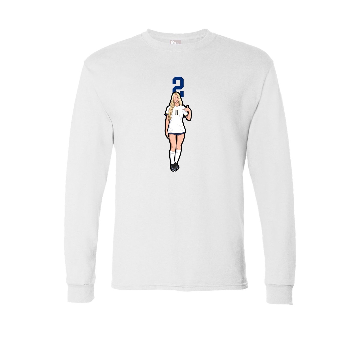 Long Sleeve Tee — Number Top in White