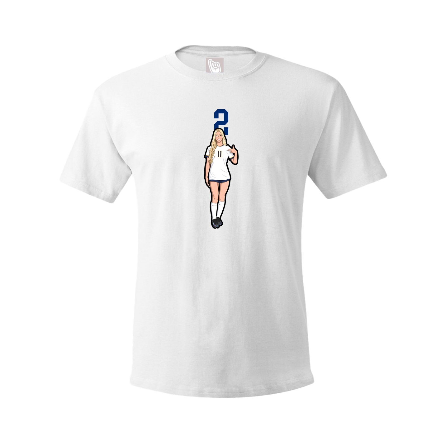 Youth Tee — Number Top in White