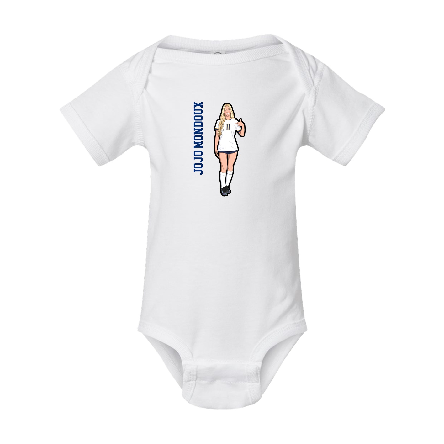 Baby Onesie — Name Vertical in White