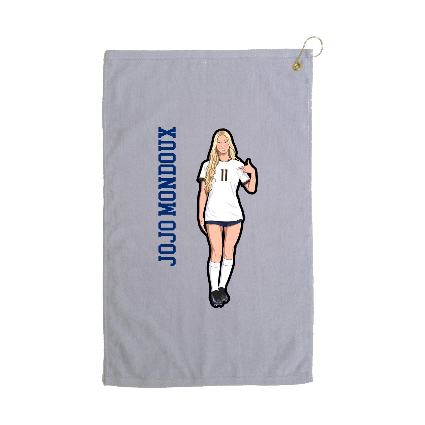 Golf Towel — Name Vertical in Grey
