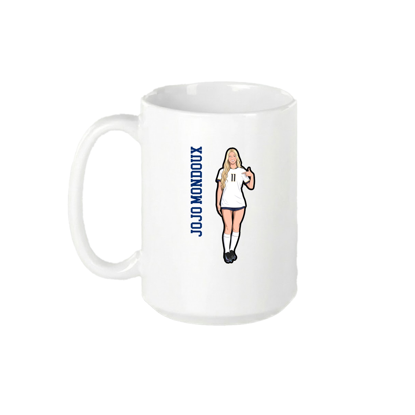 15oz Coffee Mug — Name Vertical in White