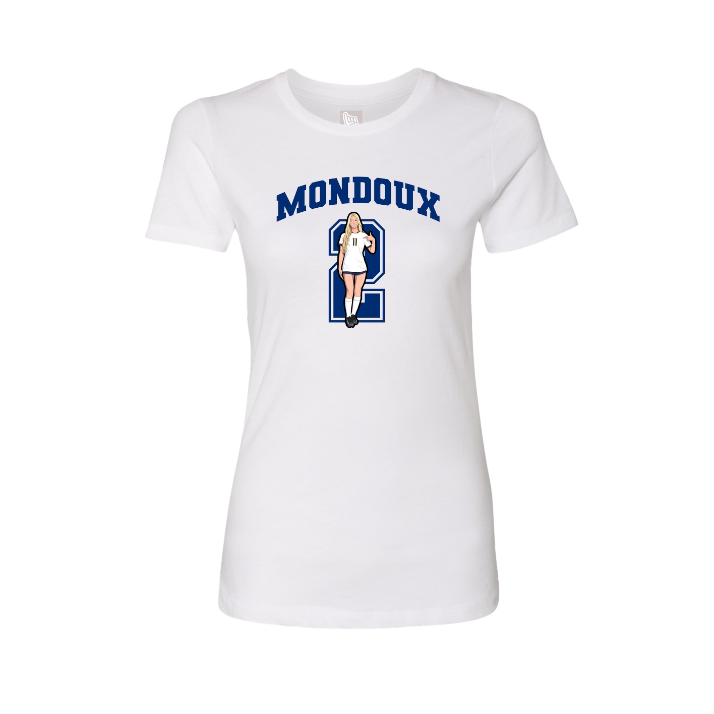 Fitted Women's Tee — Number in White