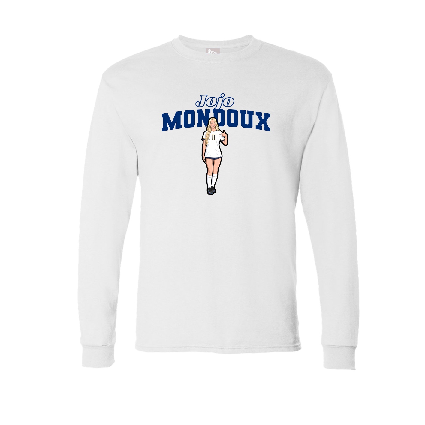 Long Sleeve Tee — Name Arch in White