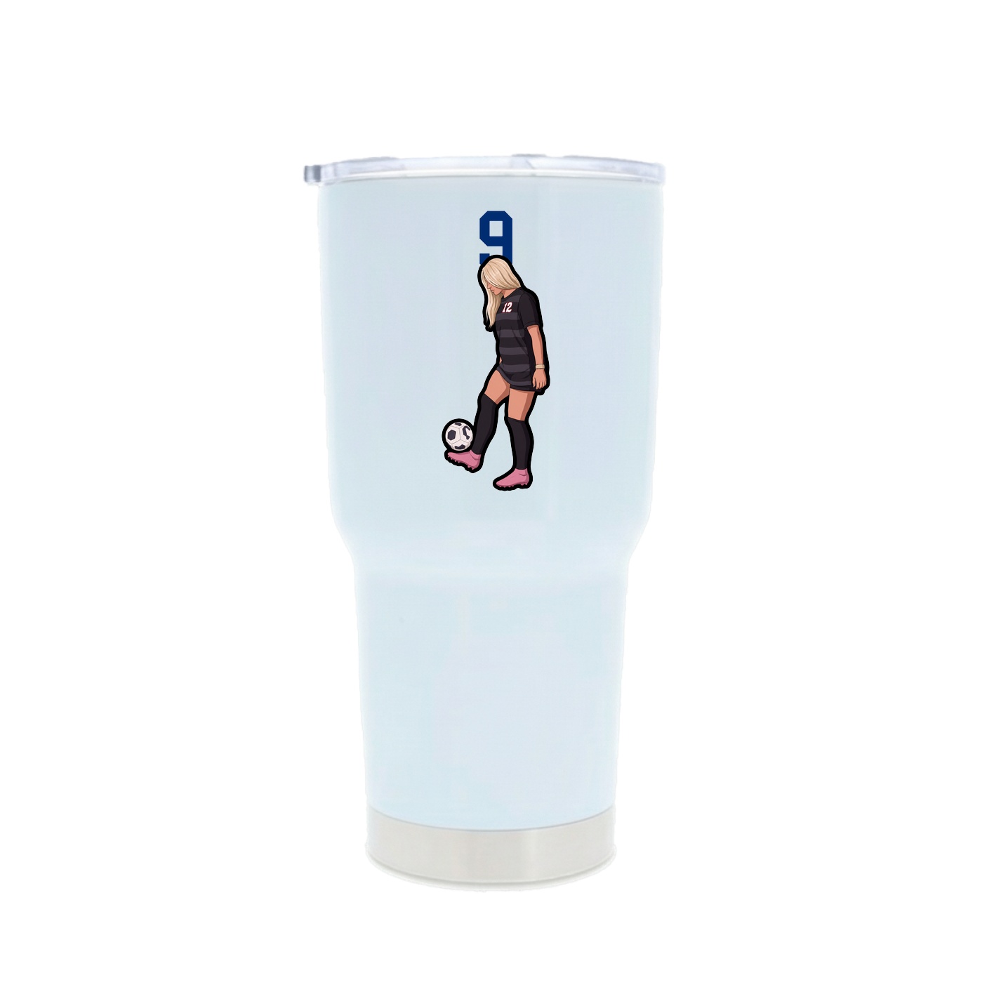 30oz Stainless Steel Tumbler — Number Top in White