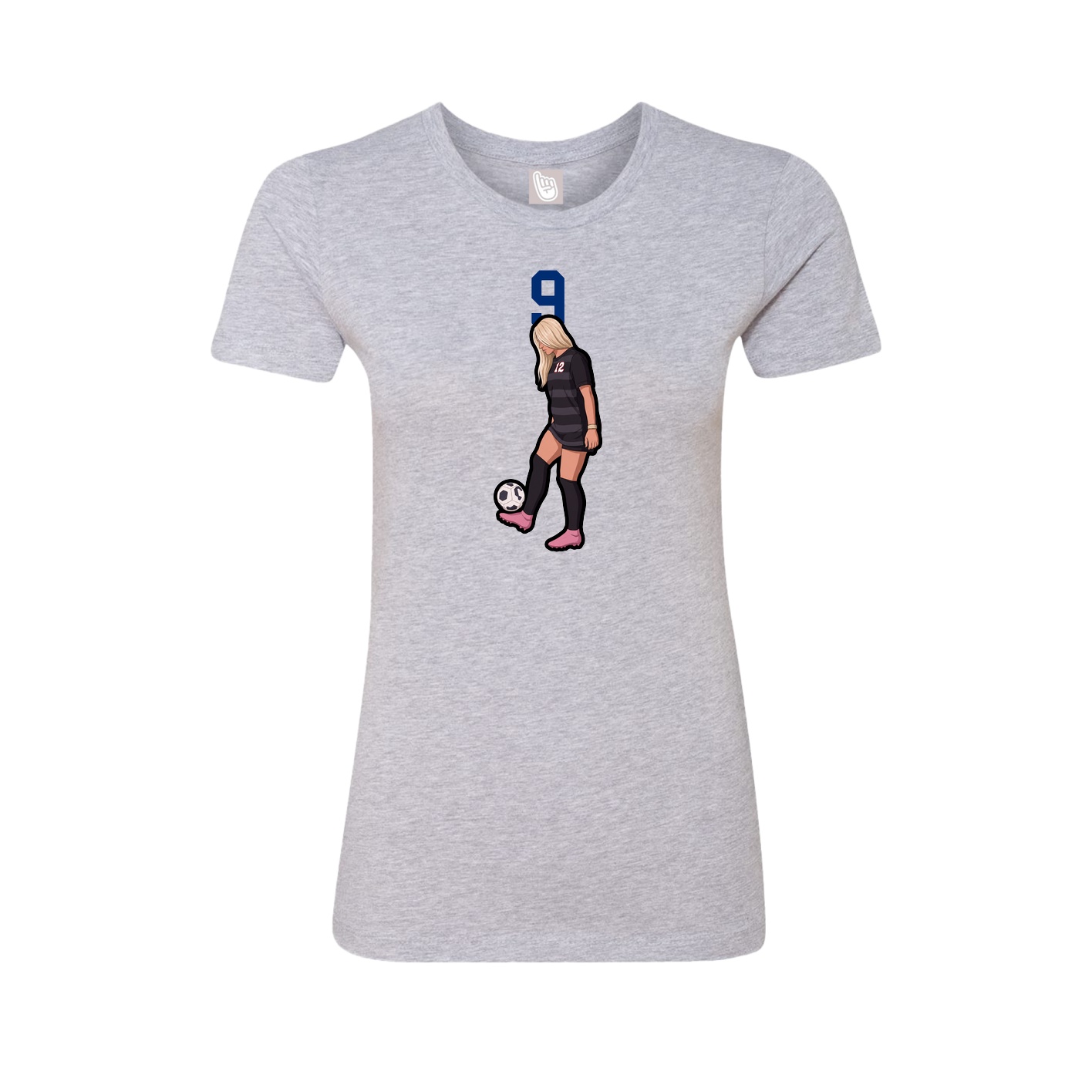 Fitted Women's Tee — Number Top in Grey