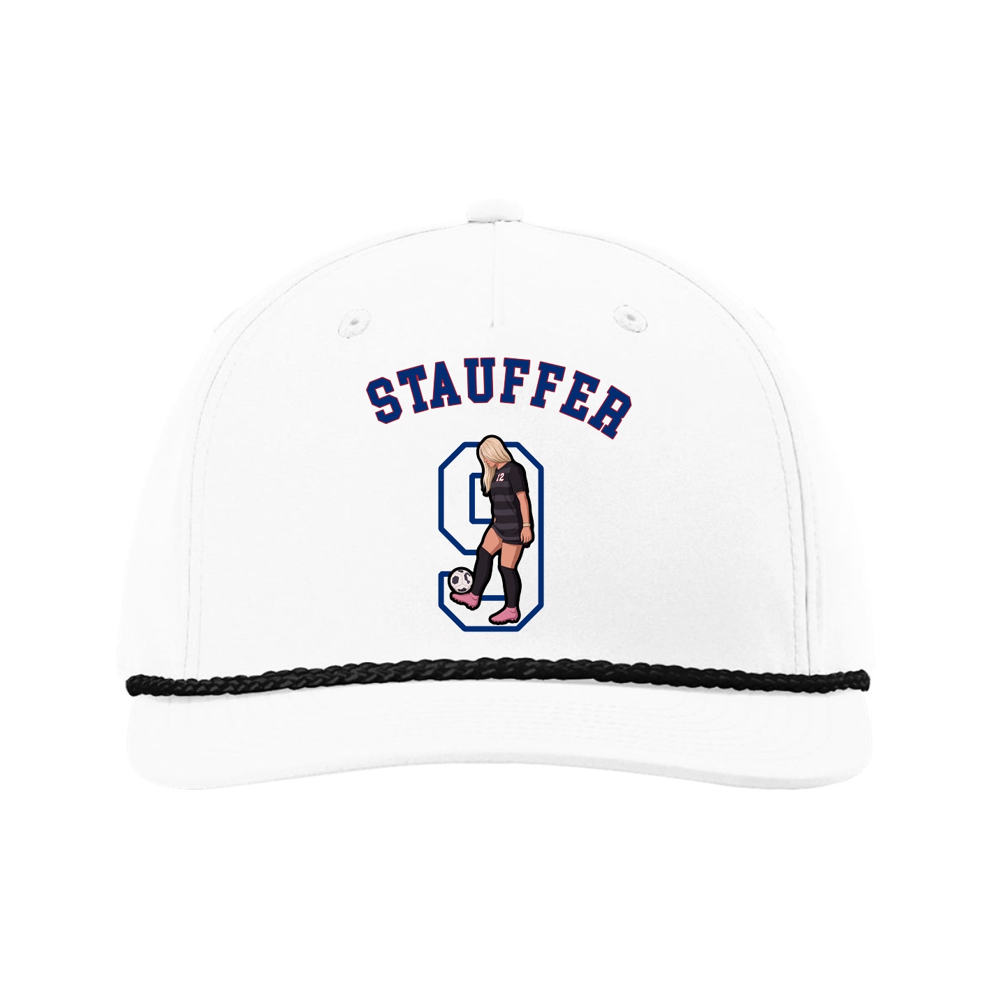 Five-Panel Classic Rope Cap — Shirsey Arch in White