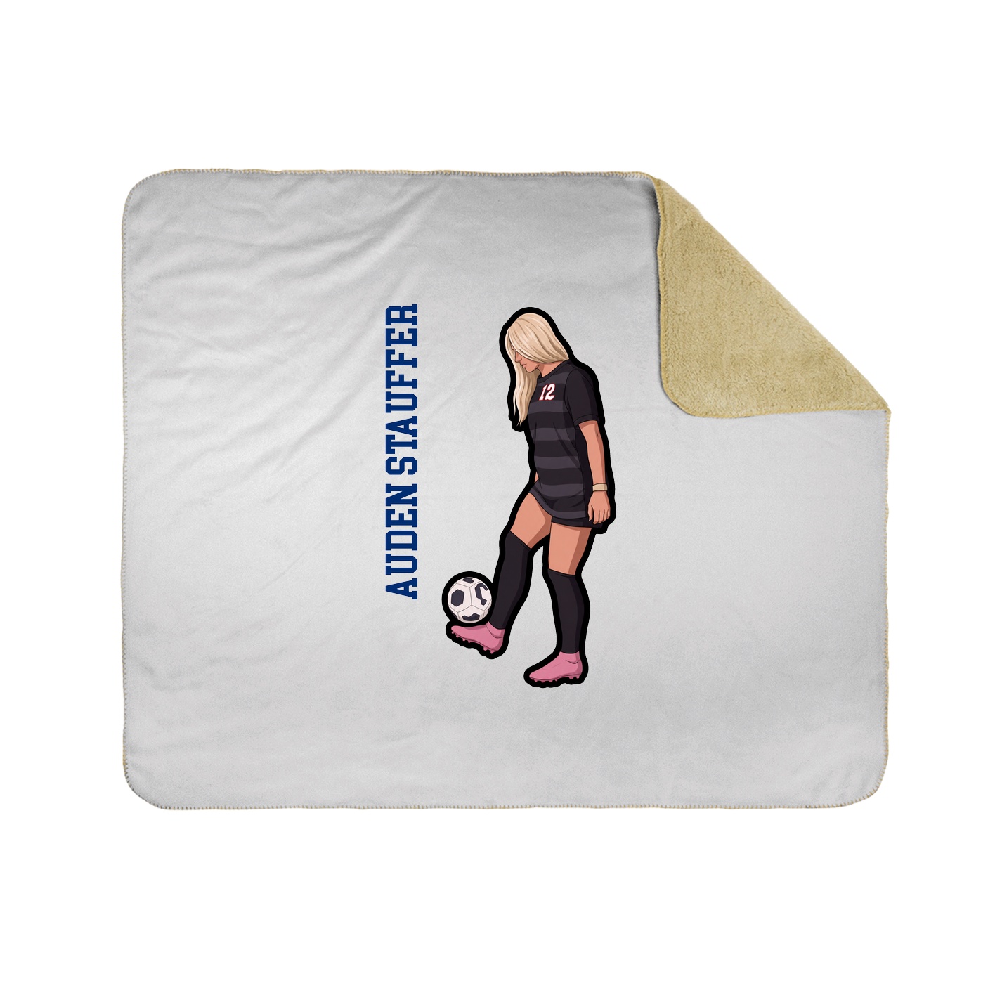 Throw Blanket — Name Vertical in White