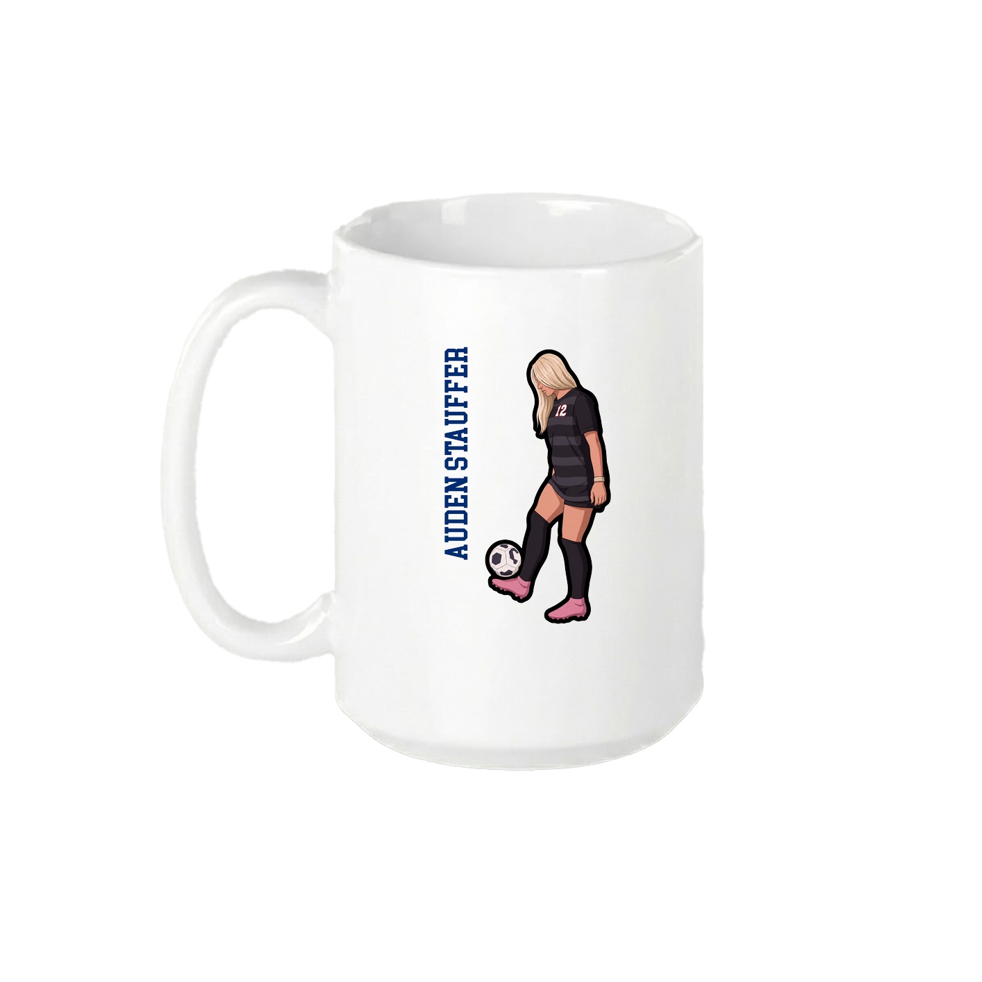 15oz Coffee Mug — Name Vertical in White