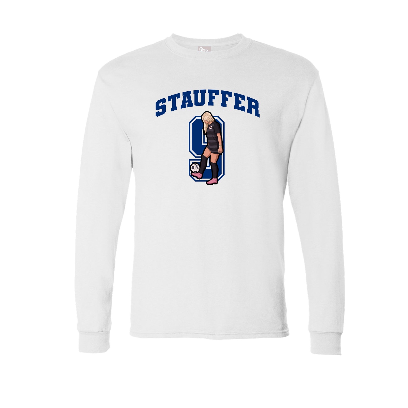 Long Sleeve Tee — Number in White