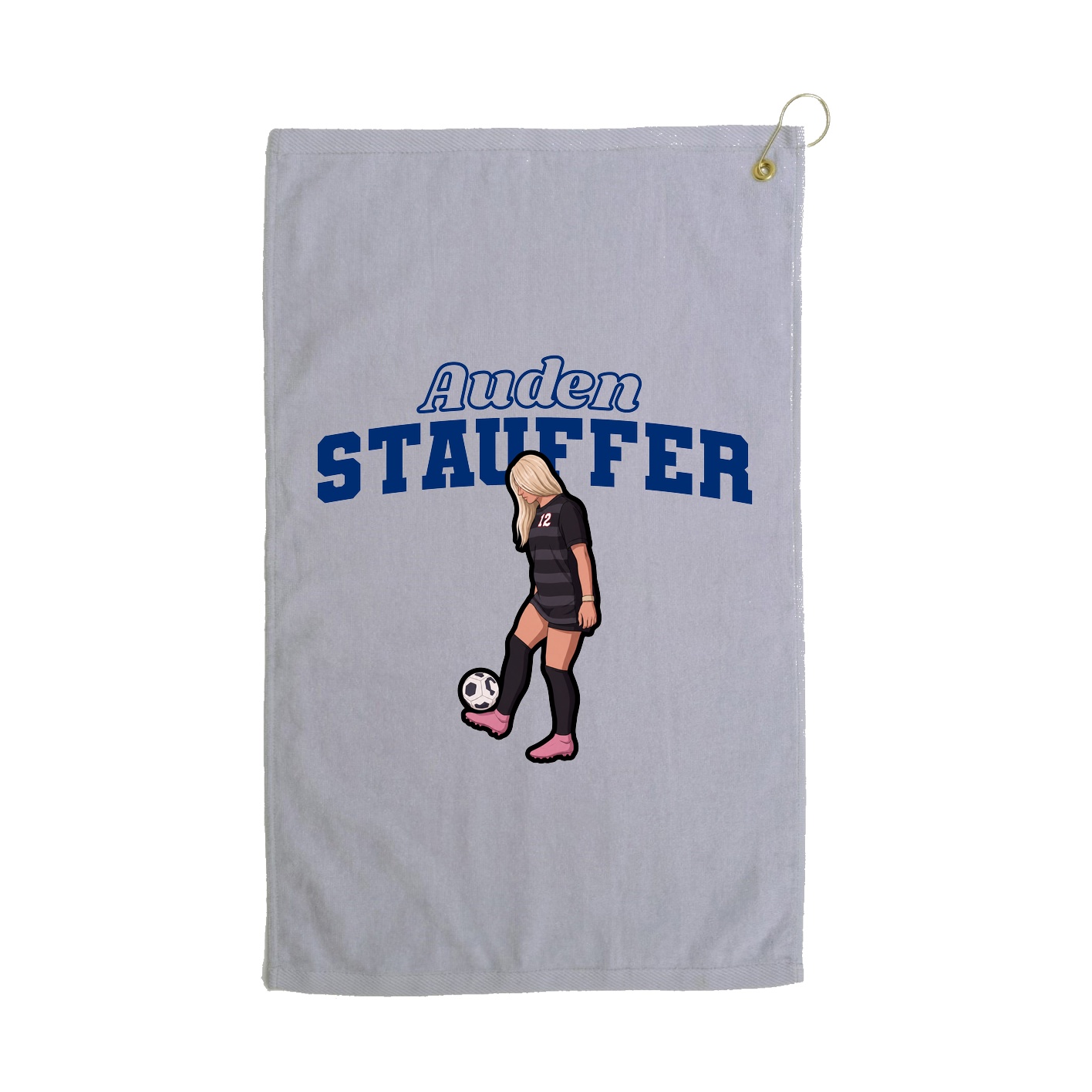 Golf Towel — Name Arch in Grey