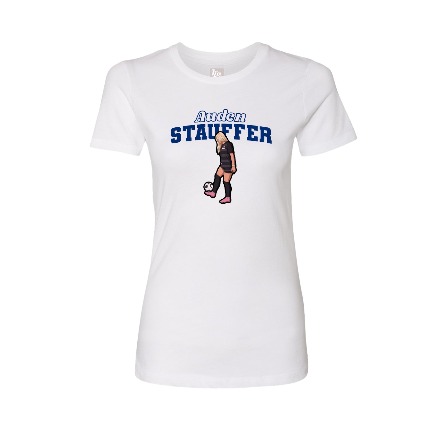 Fitted Women's Tee — Name Arch in White
