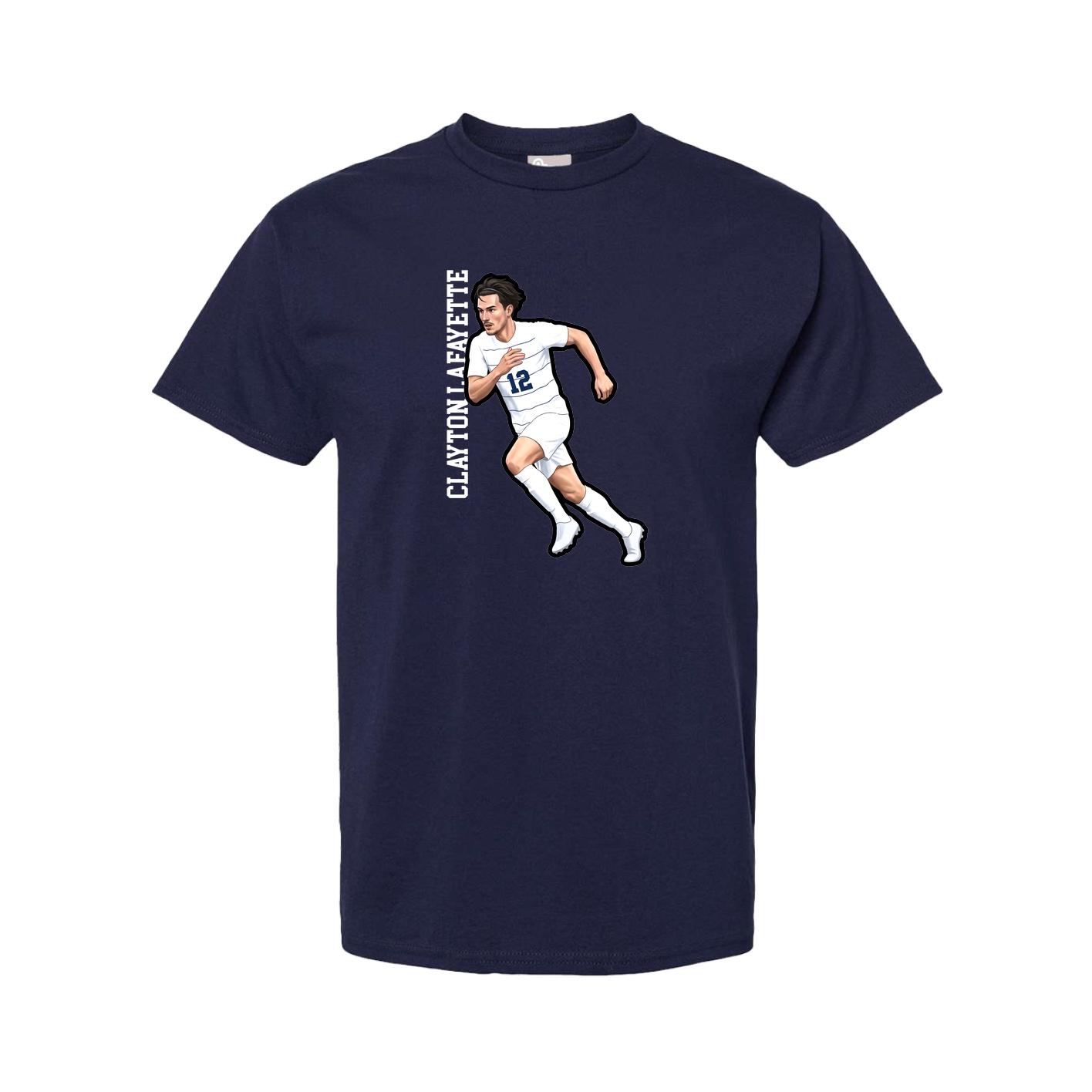 Youth Tee — Name Vertical in Navy