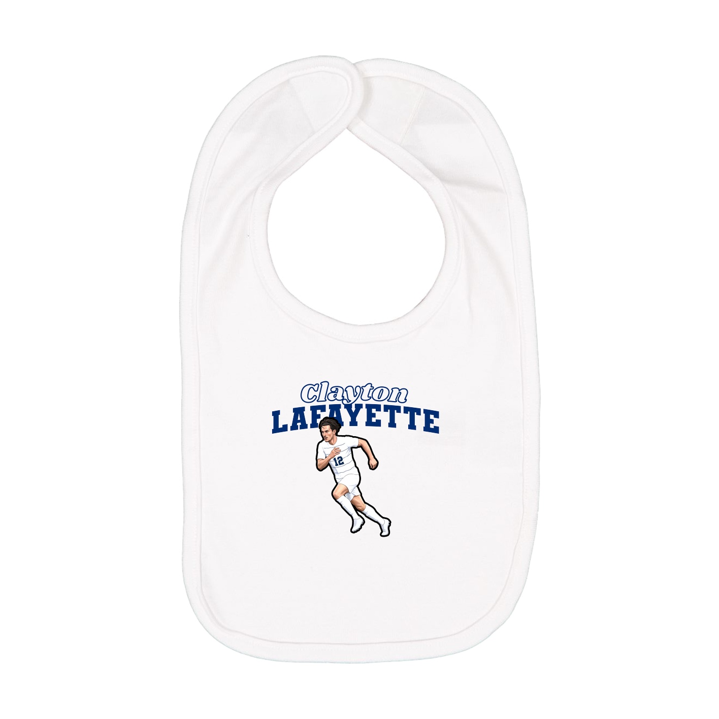 Infant Bib — Name Arch in White
