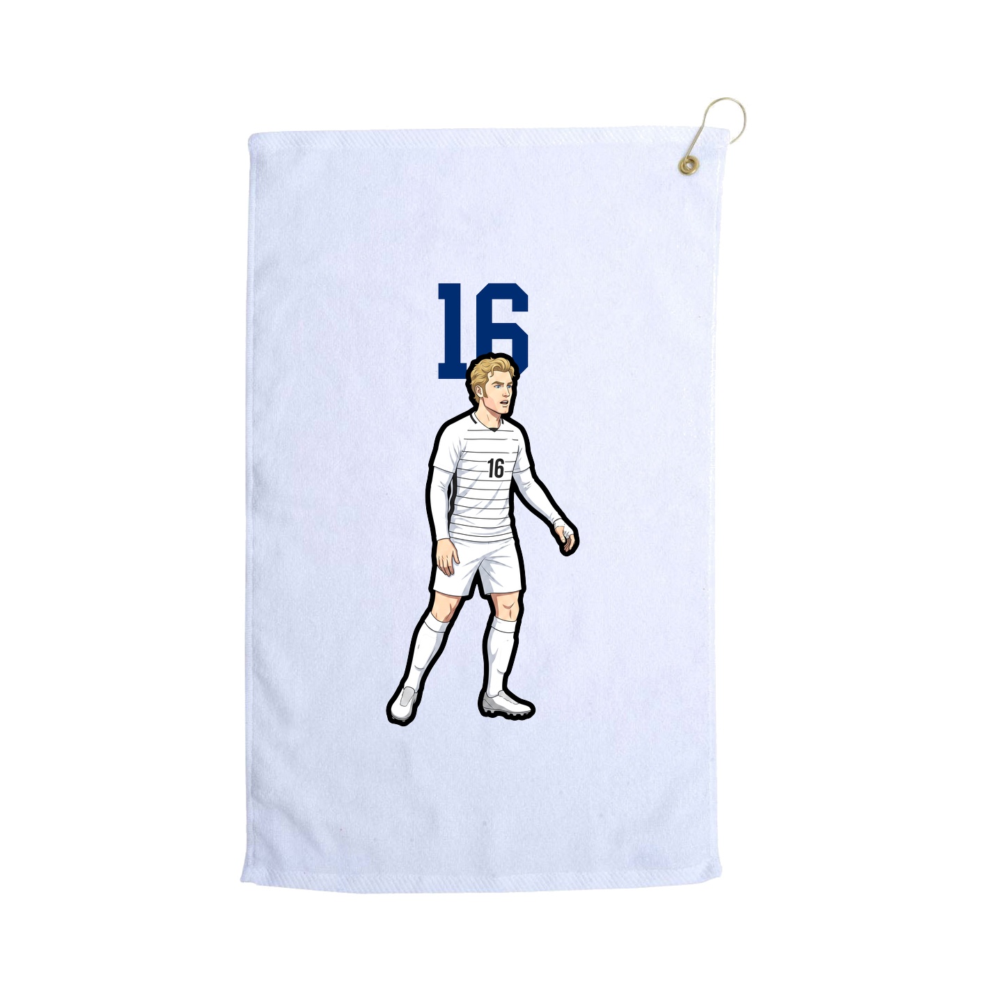 Golf Towel — Number Top in White