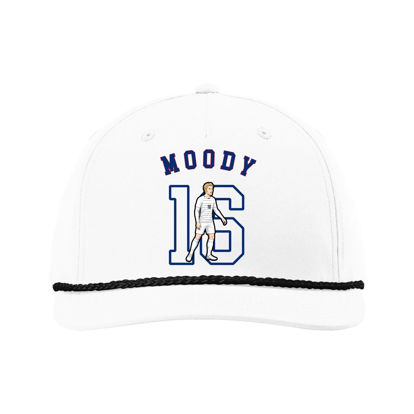 Five-Panel Classic Rope Cap — Shirsey Arch in White
