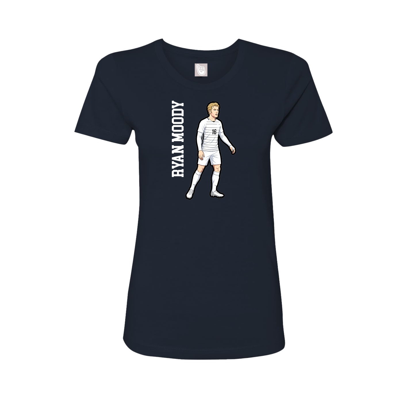 Fitted Women's Tee — Name Vertical in Navy