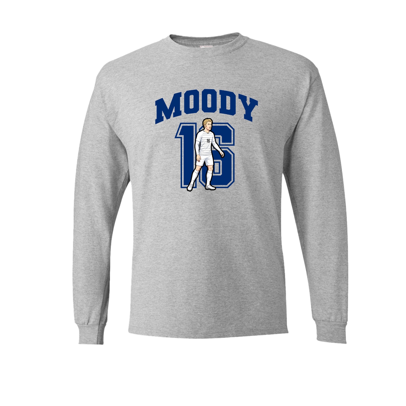Long Sleeve Tee — Number in Grey