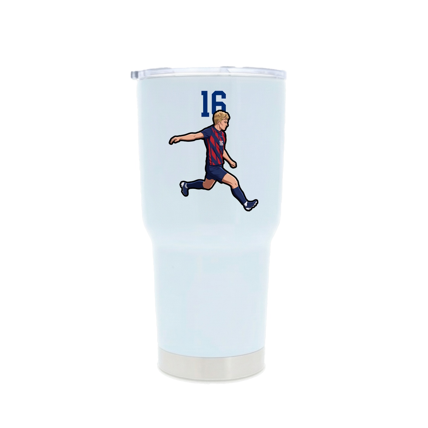 30oz Stainless Steel Tumbler — Number Top in White
