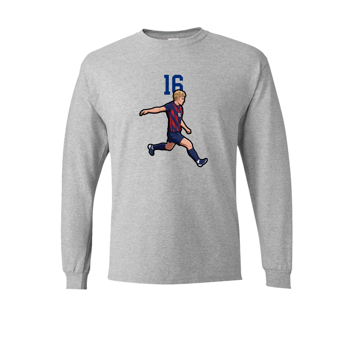 Long Sleeve Tee — Number Top in Grey
