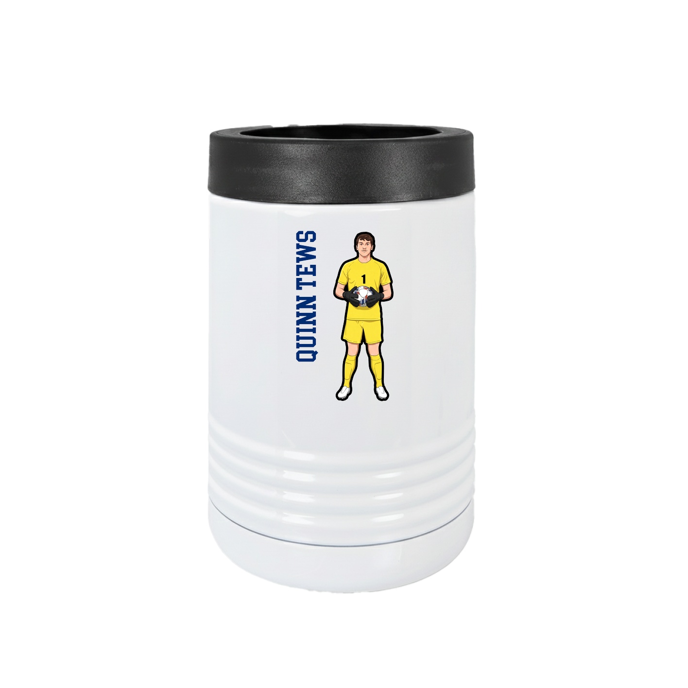 Beverage Holder — Name Vertical in White
