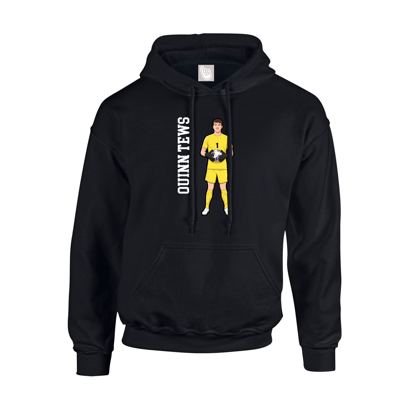 Youth Hoodie — Name Vertical in Black