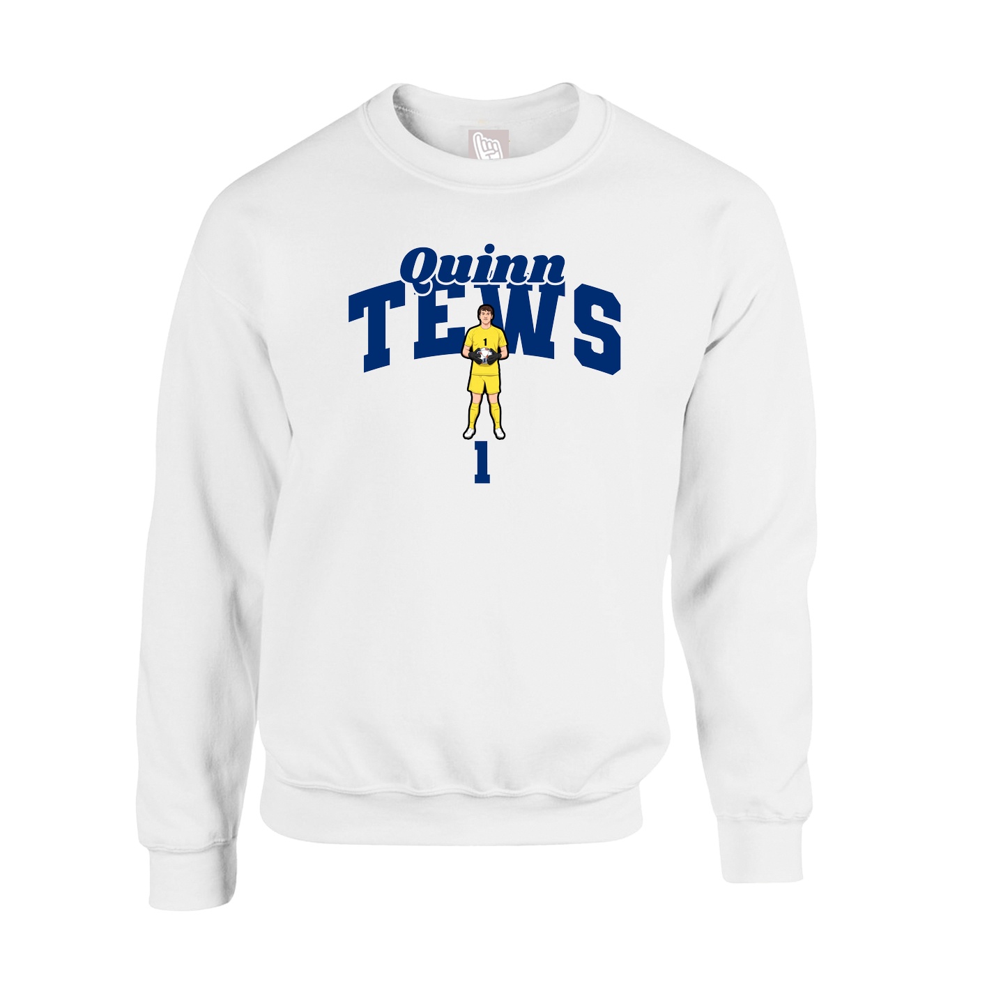 Fleece Crew — Signature Arch in White