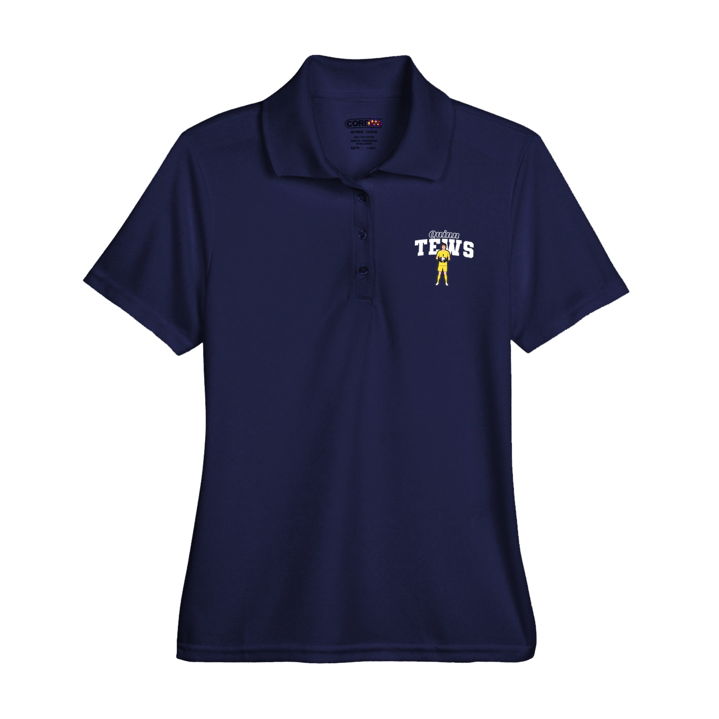 Womens Performance Polo — Name Arch in Navy