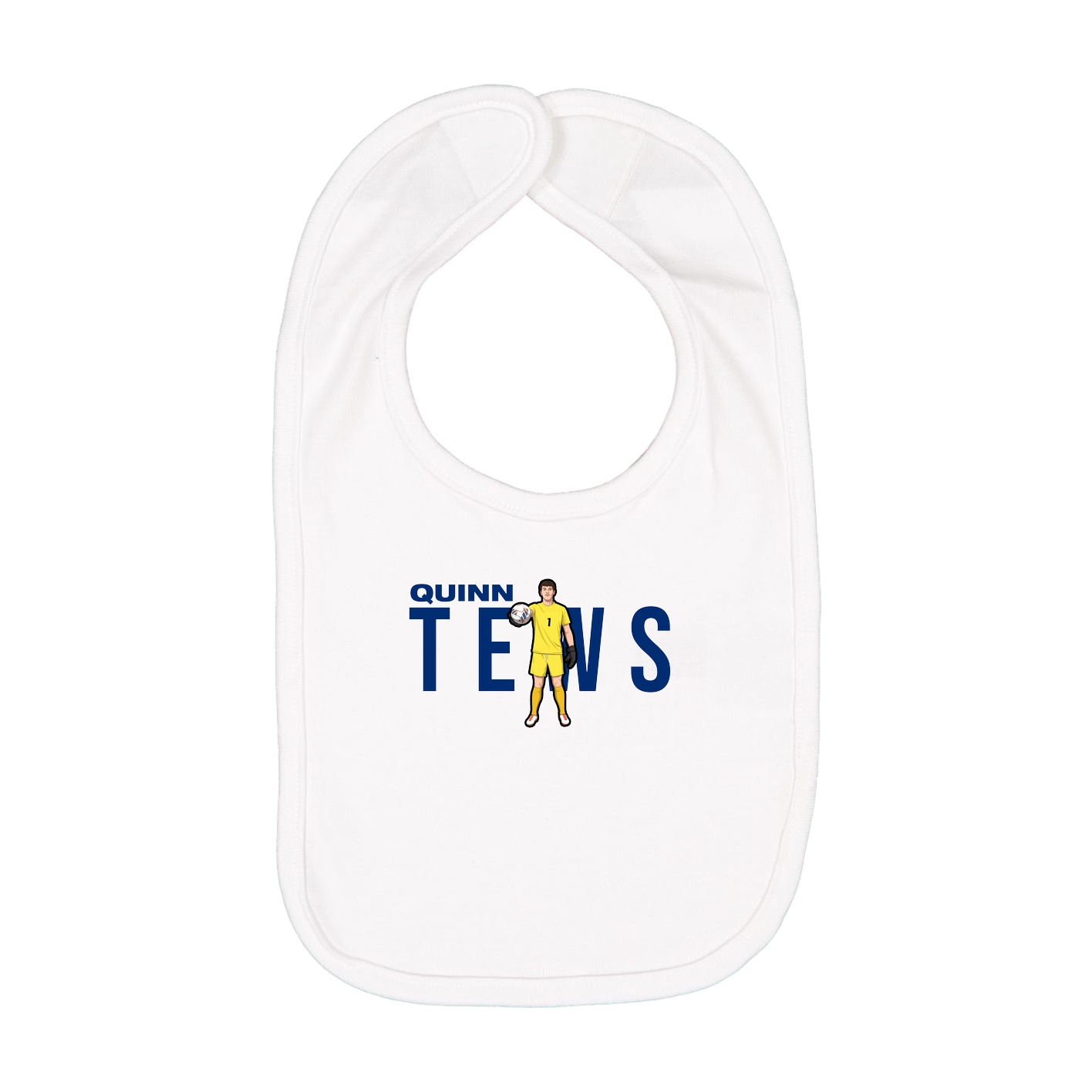 Infant Bib — Player Name in White