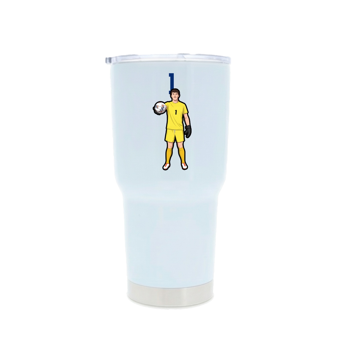 30oz Stainless Steel Tumbler — Number Top in White