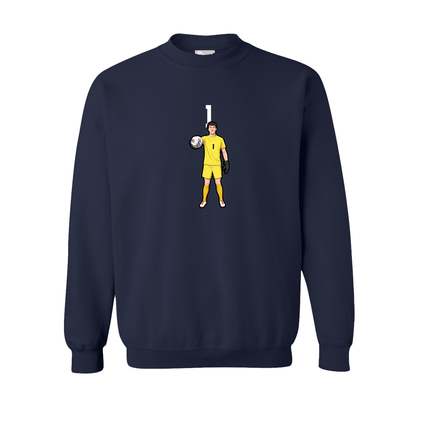 Fleece Crew — Number Top in Navy