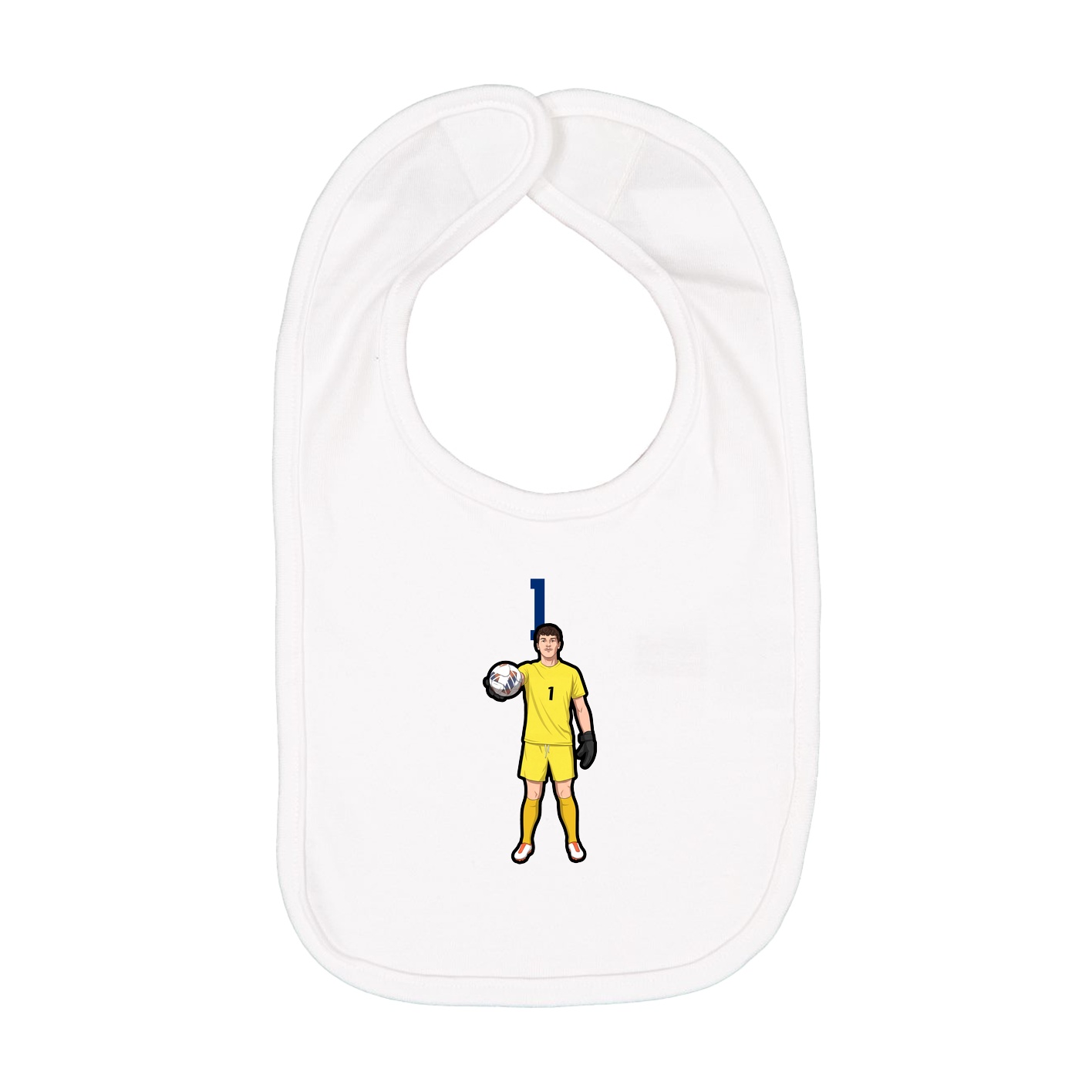 Infant Bib — Number Top in White