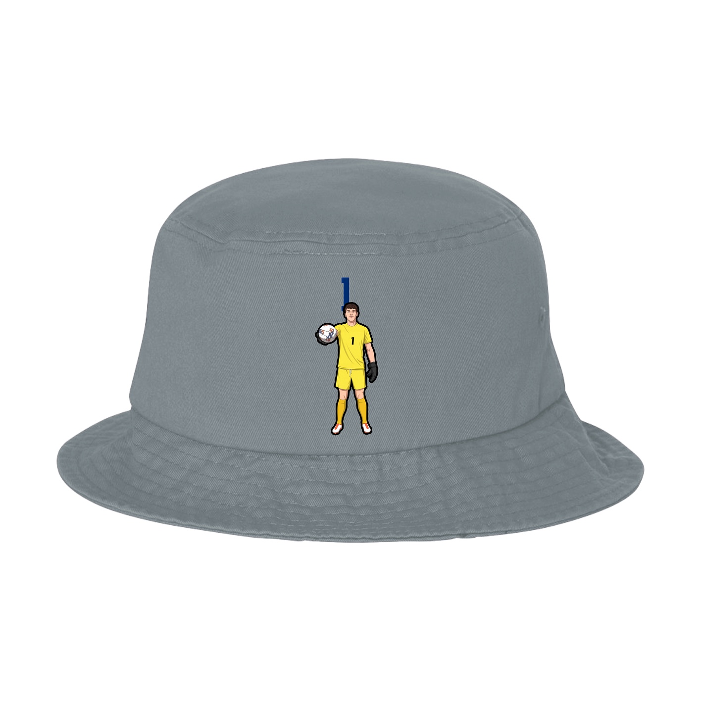 Bucket Cap — Number Top in Grey
