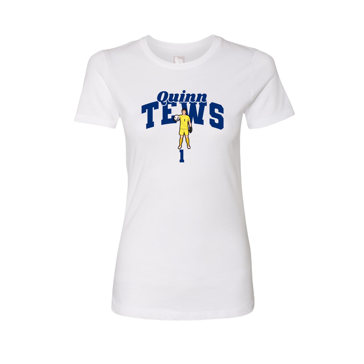 Fitted Women's Tee — Signature Arch in White