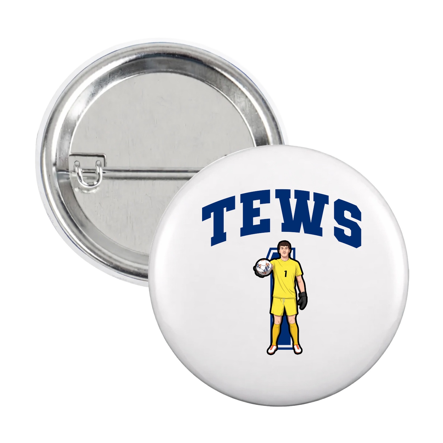 Game Day Button — Number in White