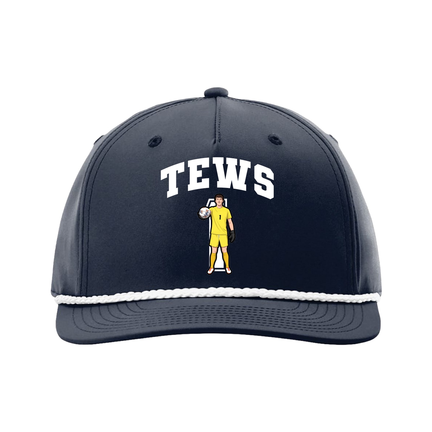 Five-Panel Classic Rope Cap — Number in Navy