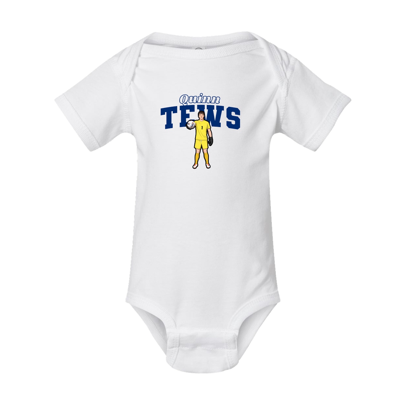 Baby Onesie — Name Arch in White