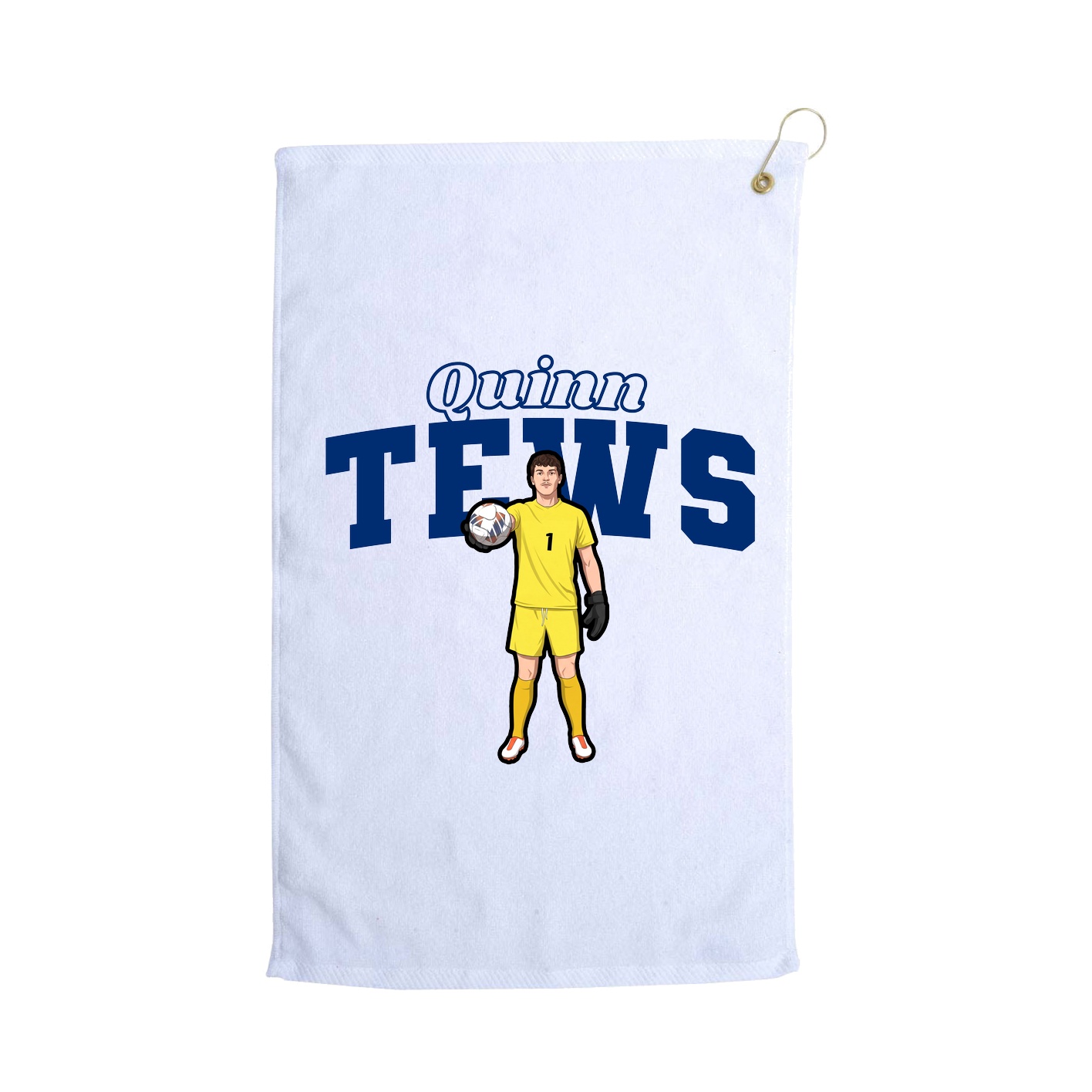 Golf Towel — Name Arch in White