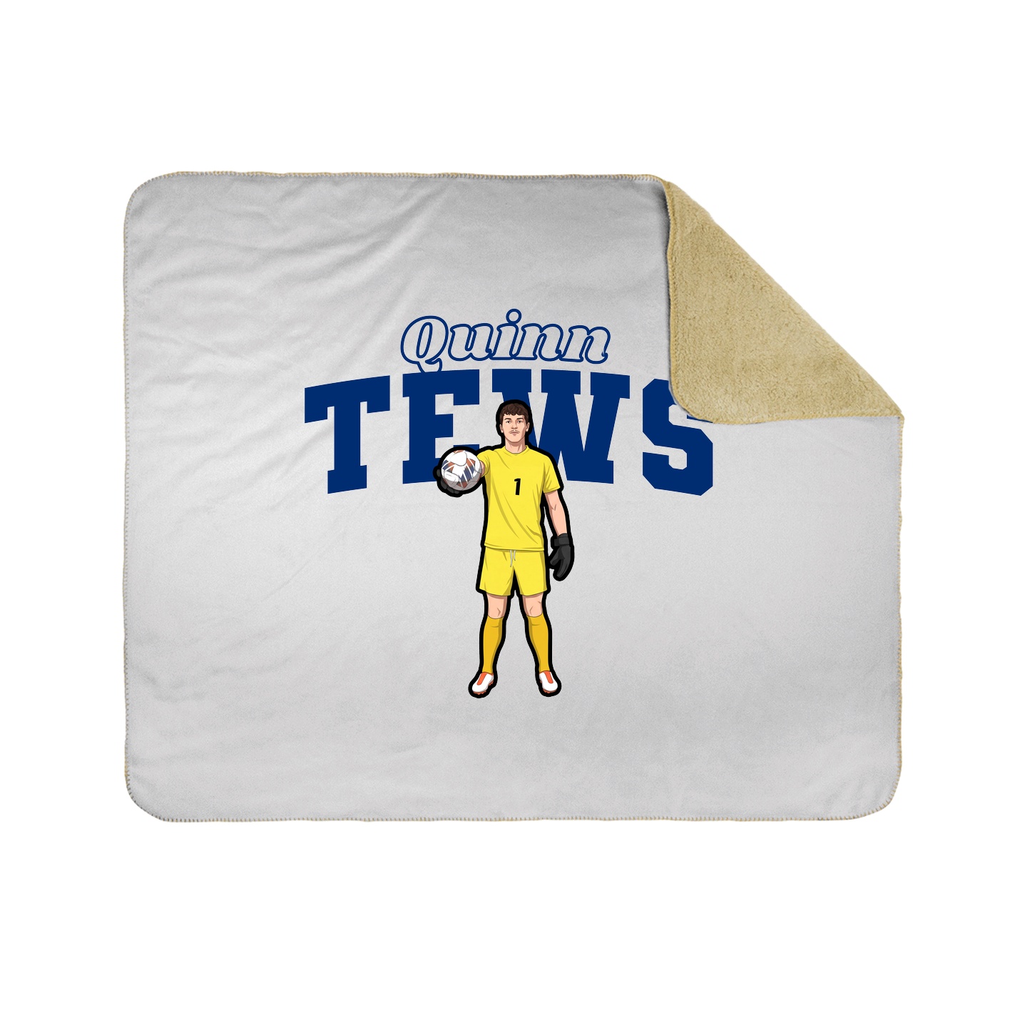 Throw Blanket — Name Arch in White