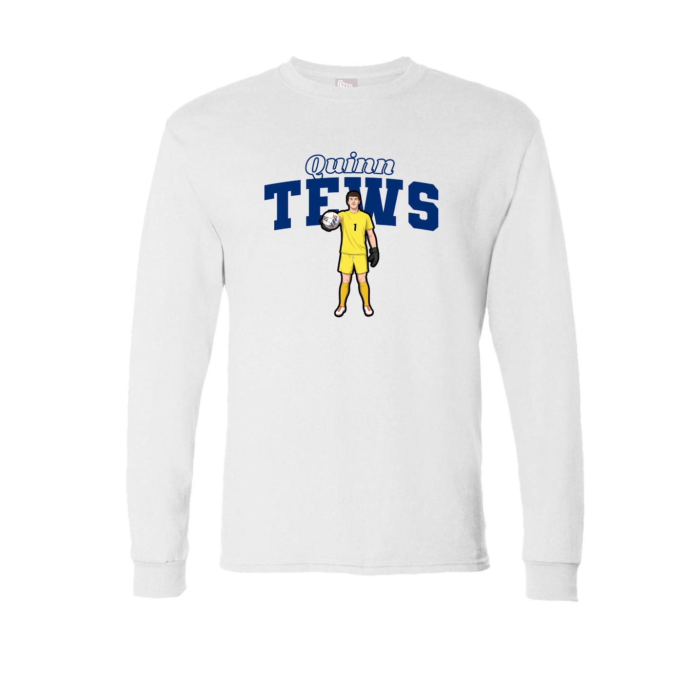 Long Sleeve Tee — Name Arch in White